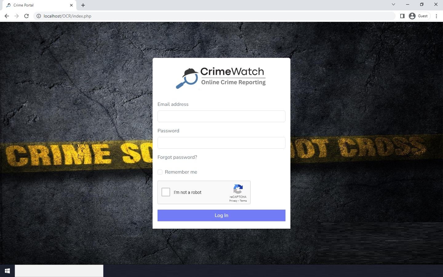 Crime Reporting System Project In Php